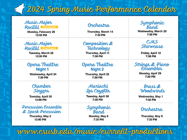 Concert Calendar Spring 2024