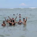 Group of students in waters of Costa Rica